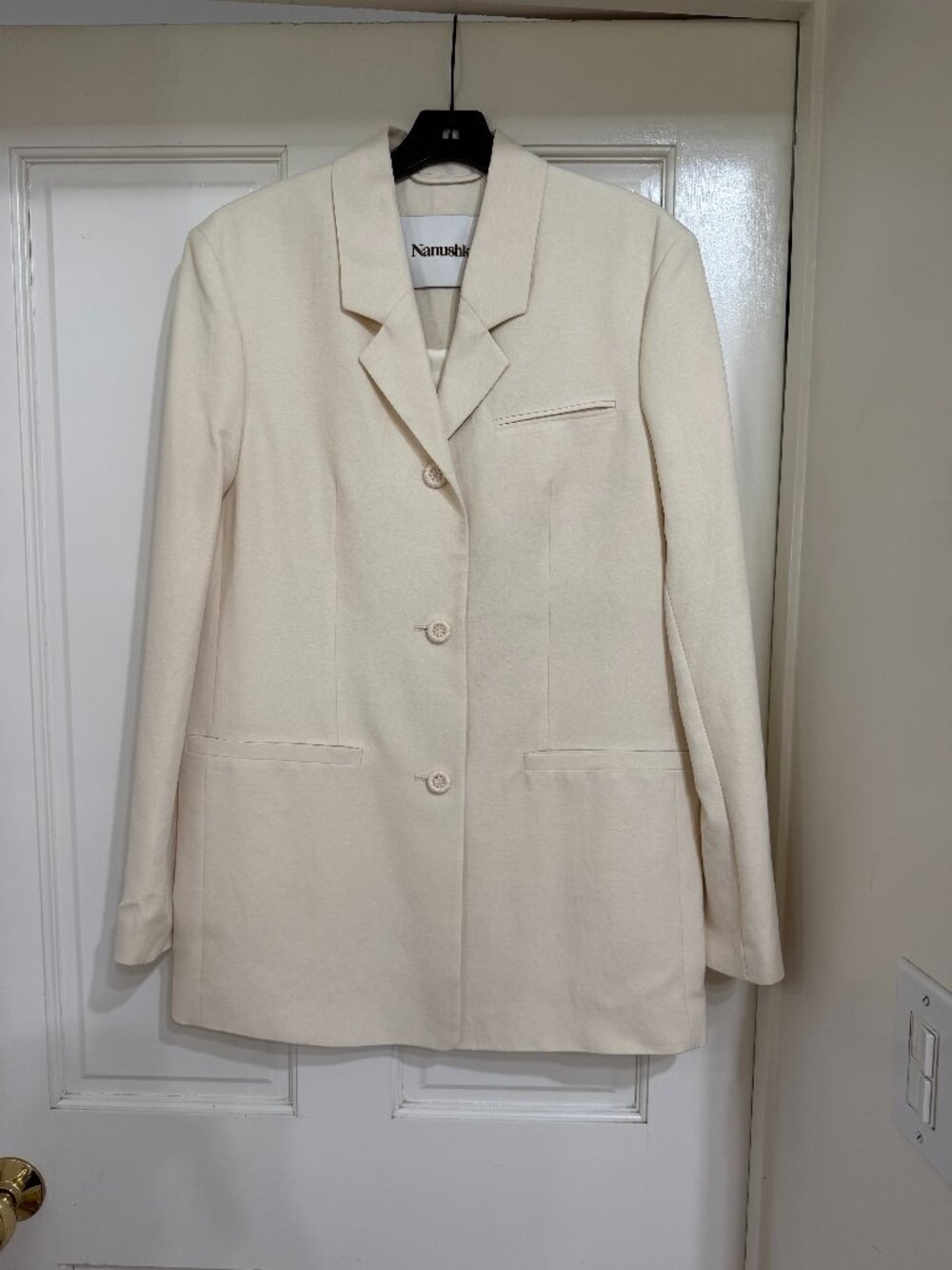 NEW with Tags $795 Nanushka Creme Jacket sz S